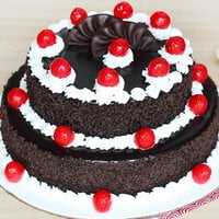 Eggless 2 Tier Black Forest Cake