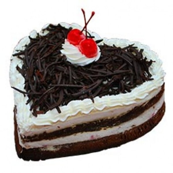 Heart Shape Eggless Black Forest Cake