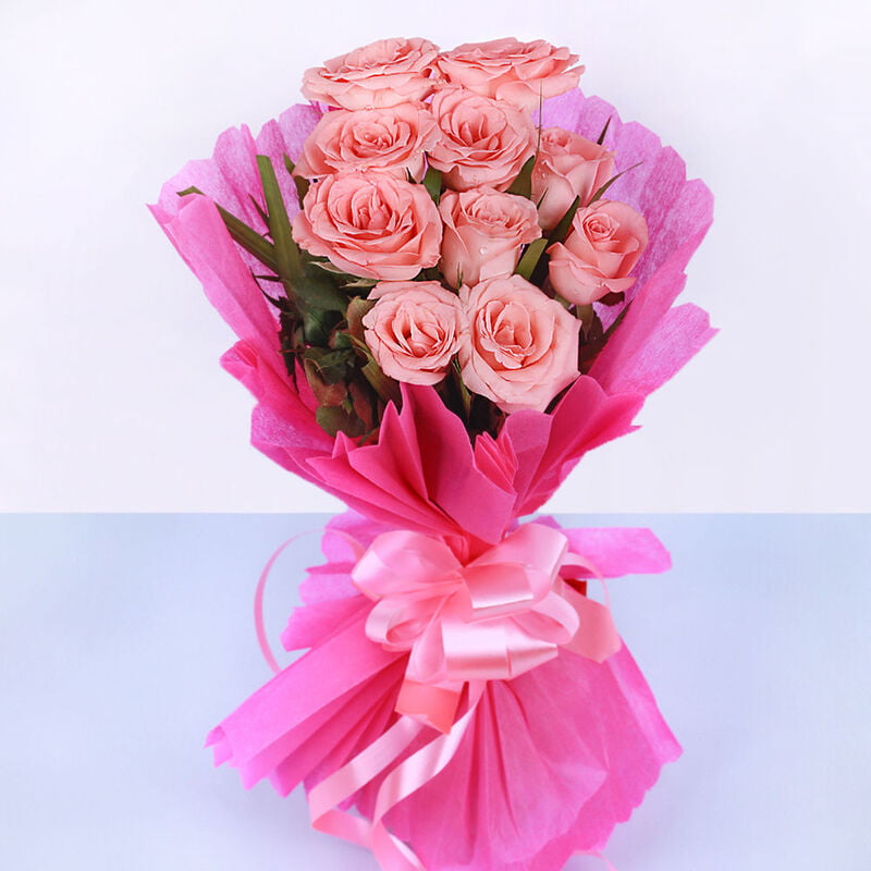 Pink Roses In Pink Packing