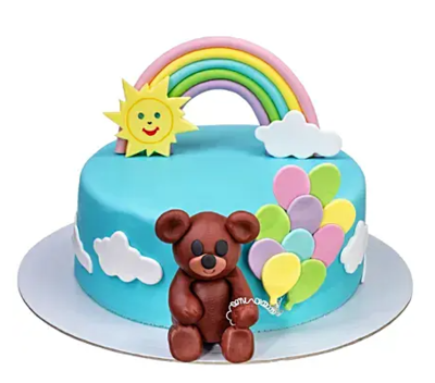 Rainbow Bear Fondant Chocolate Cake