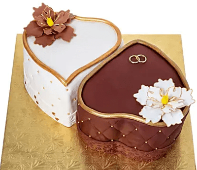 Double Hearts & Ring Chocolate Cake 2 Kg