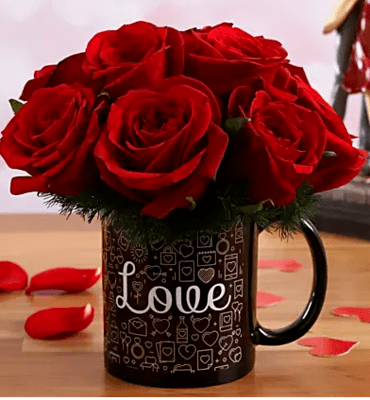 Red Roses In Love V-Day Mug