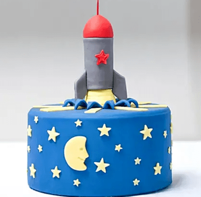 Designer Space Rocket Cake