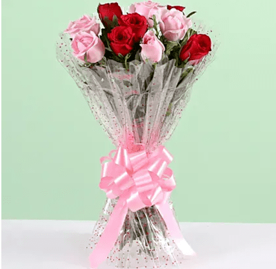 Classy Elegant Pink & Red Rose Bouquet