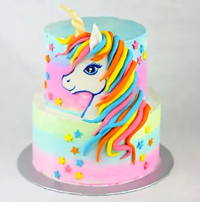 Two Tier Truffle Unicorn Cake Two Tier Truffle Unicorn Cake