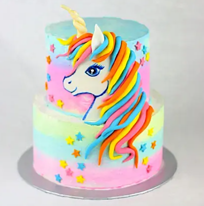 Two Tier Truffle Unicorn Cake