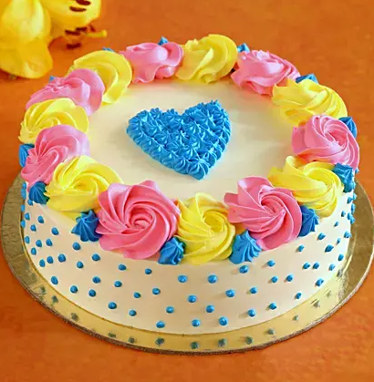 Heart & Roses Designer Chocolate 1 KG Cake Heart & Roses Designer Chocolate 1 KG Cake