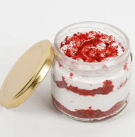 Flaming Red Velvet Jar Cake