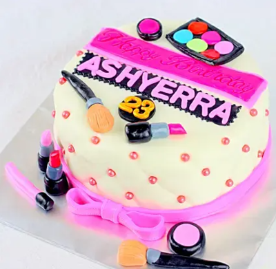 Make Up Theme Truffle Cake