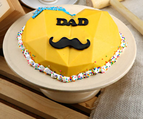 Dad Moustache Pinata Cake