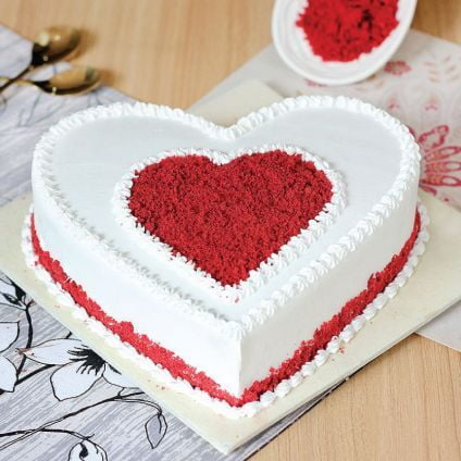 Red Velvet Heart Shape Cake