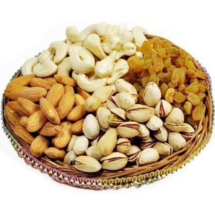 Basket of mixed dry fruits