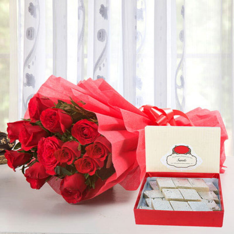 Kaju Katli & Roses Kaju Katli & Roses
